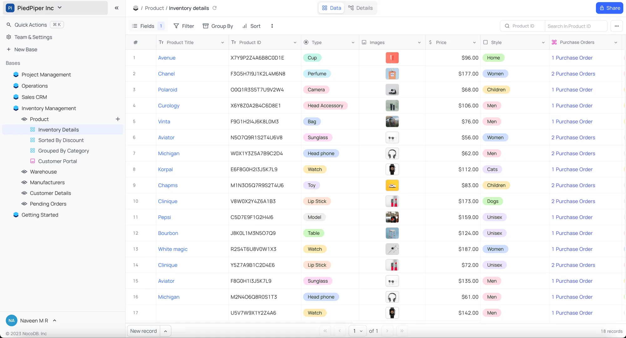 Interface tableur sur navigateur pour traiter sur PC les données saisies ou stockées